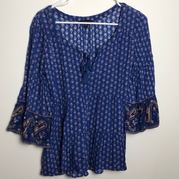 American Eagle Peplum Peasant Top Boho - Picture 1 of 7